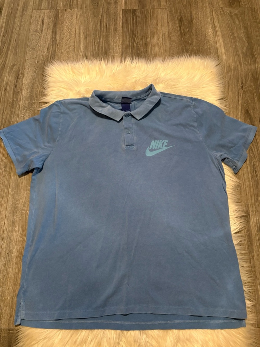 Nike Men's Sky Blue Polo with Chest Swoosh